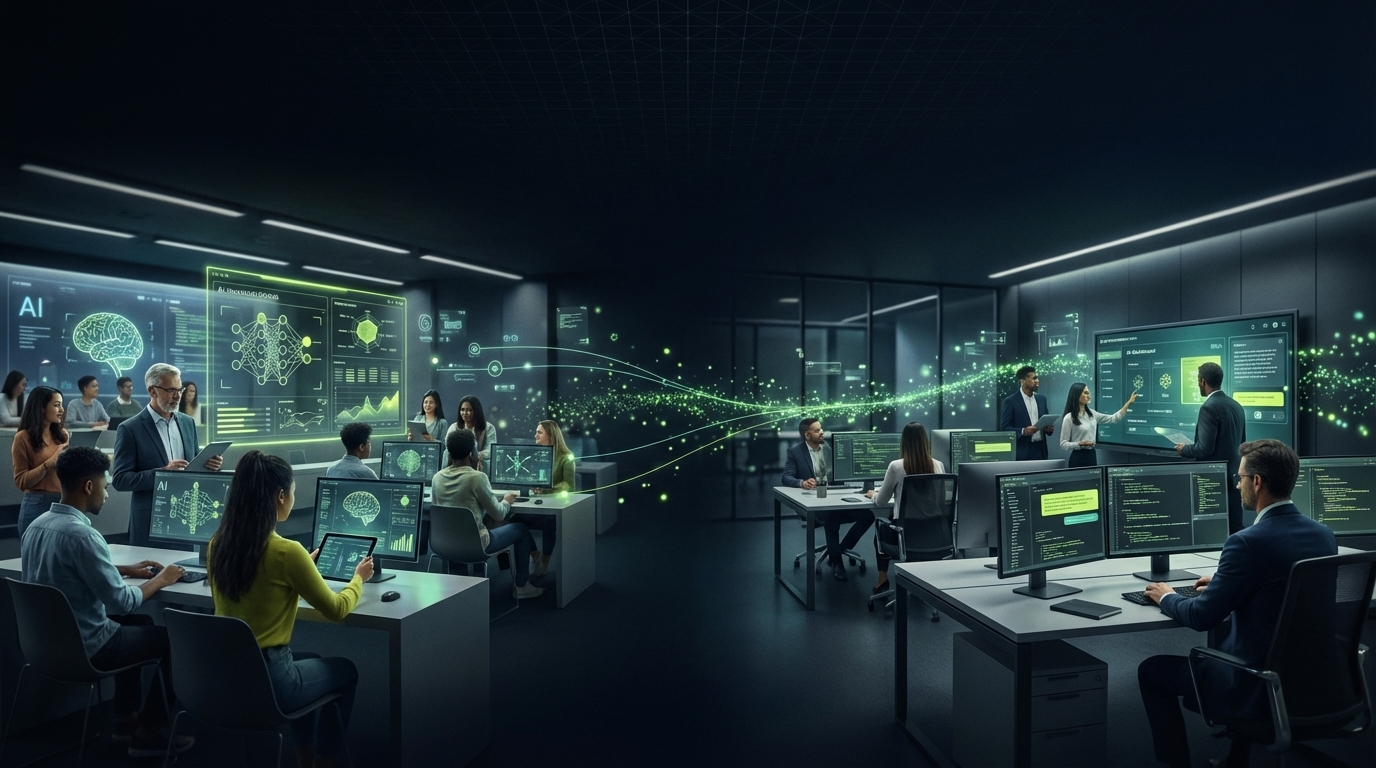 Business and AI collaboration workspace